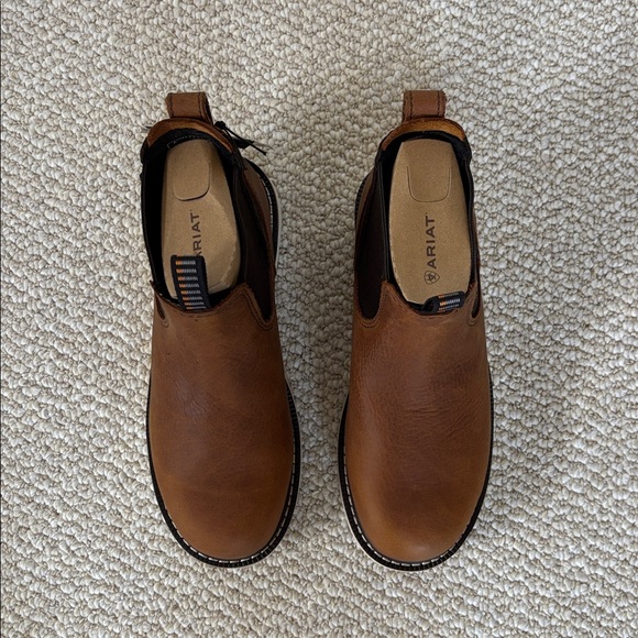 NWT Ariat Brown Leather Chelsea Waterproof Composite Toe Work Boot Wmns Size 6 - Picture 3 of 9